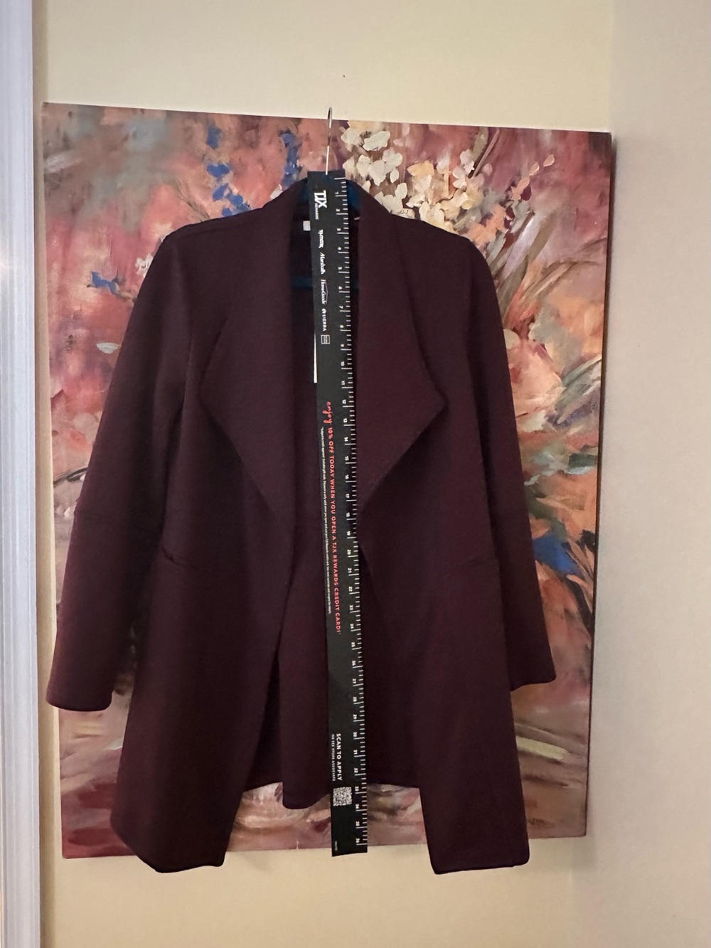 Max Studio Open-Front Long Jacket in Deep Plum